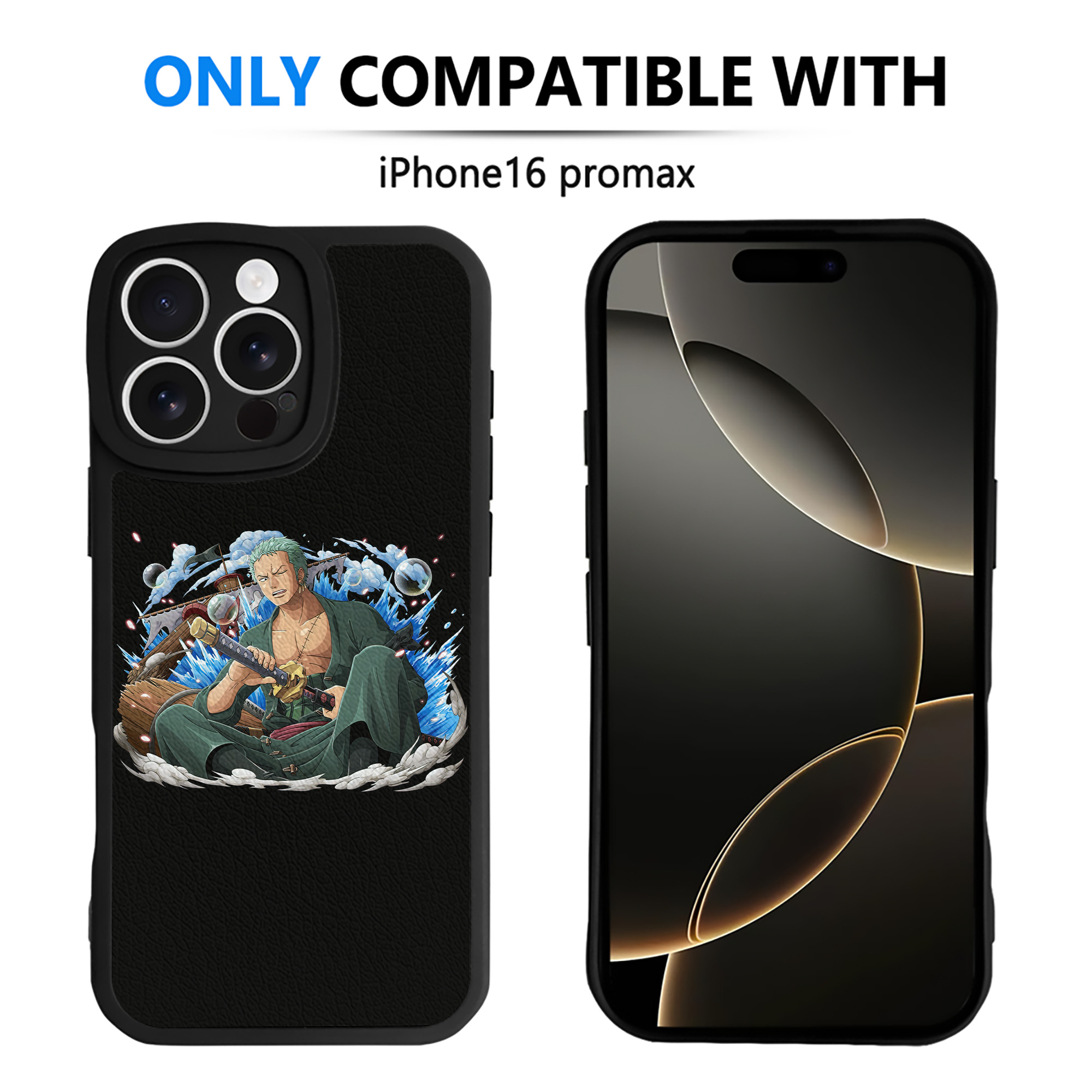 （画像用） ワンピース ロロノア・ゾロ ONE PIECE Roronoa Zoro 【iPhone 16シリーズ対応】シリコンスマホケース（レザー調） 材質：シリコン